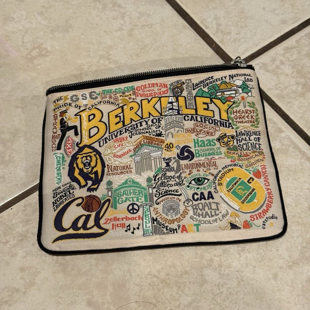 Berkeley University Zip Pouch Bag CatStudio Collegiate Collection 7” x 5.5”